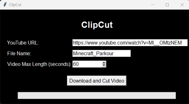Start page for ClipCut